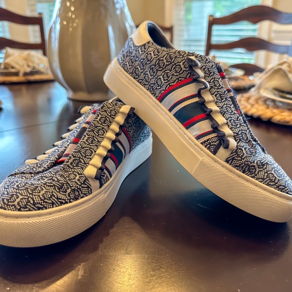 Tory Burch Sport Canvas Slip-On Tennis Shoes -White, Navy, Red - sz 7 -Ltly Worn - Picture 2 of 8